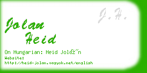 jolan heid business card